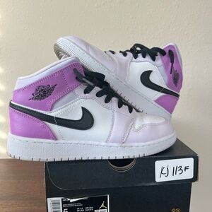 Nike Mid Sneakers in Purple and White